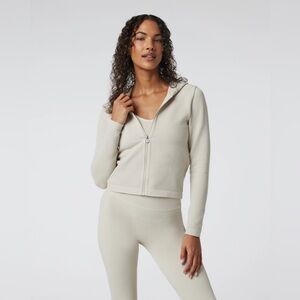 Vuori Waffle Seamless Zip Hoodie - Ecru - M